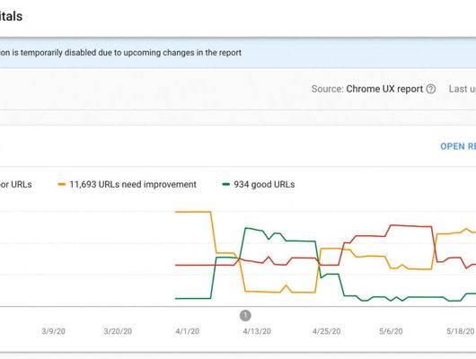Google's New Core Web Vitals Report in Google Search Console, 3 Line Chat Representing Good, Moderate, and Bad URLS on-site
