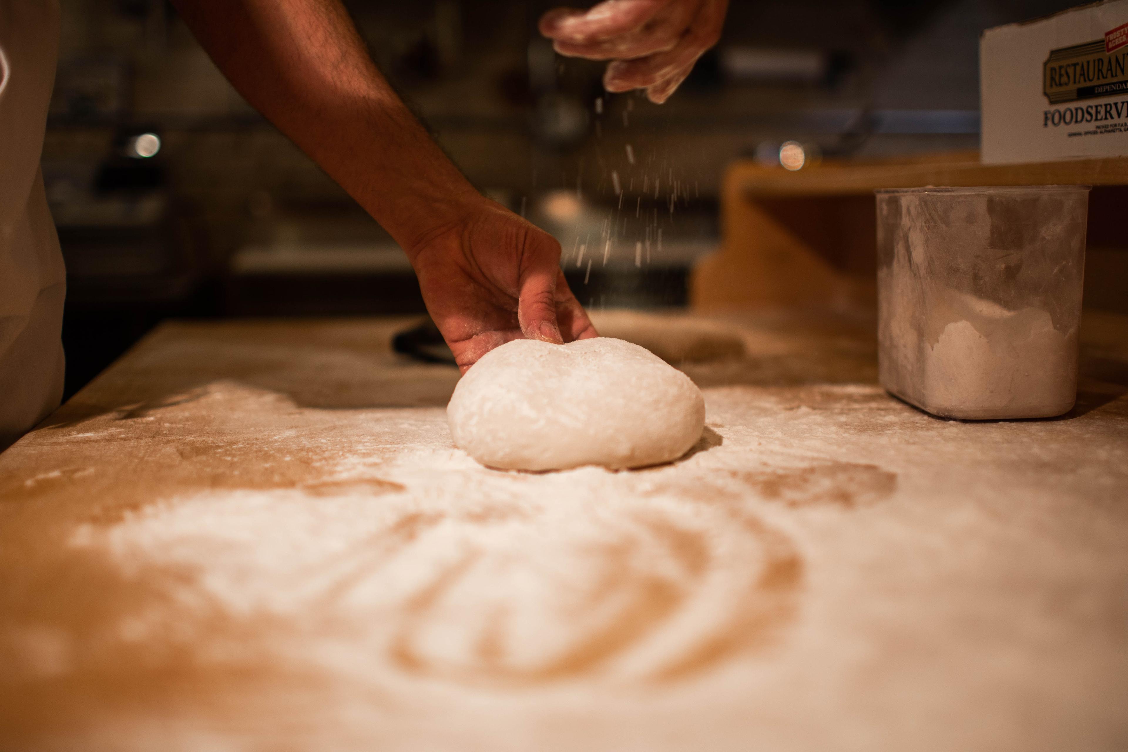 shaping dough by hand