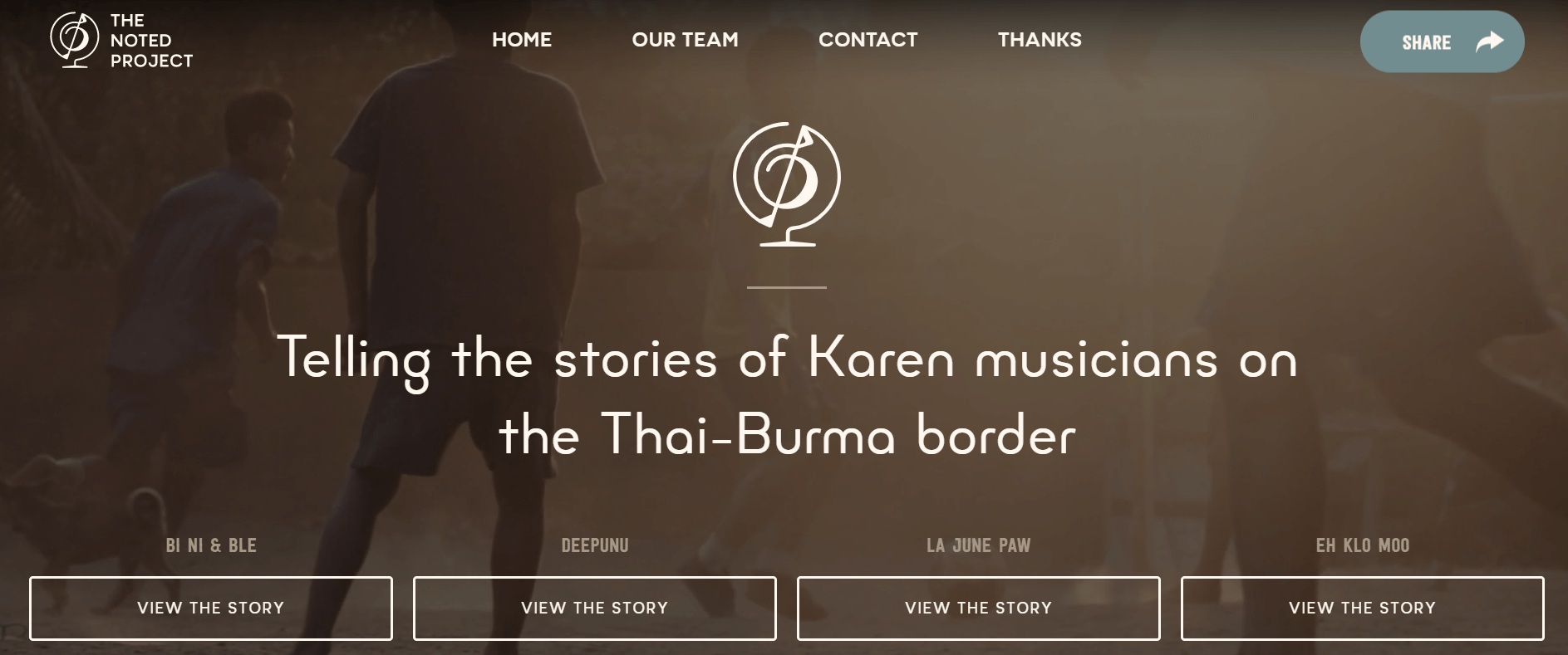 the noted project homepage