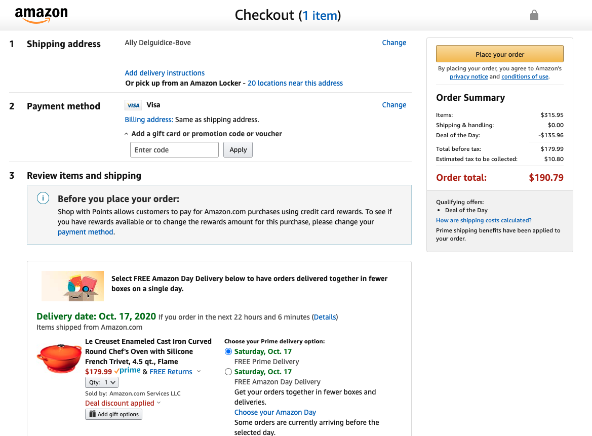 amazon checkout