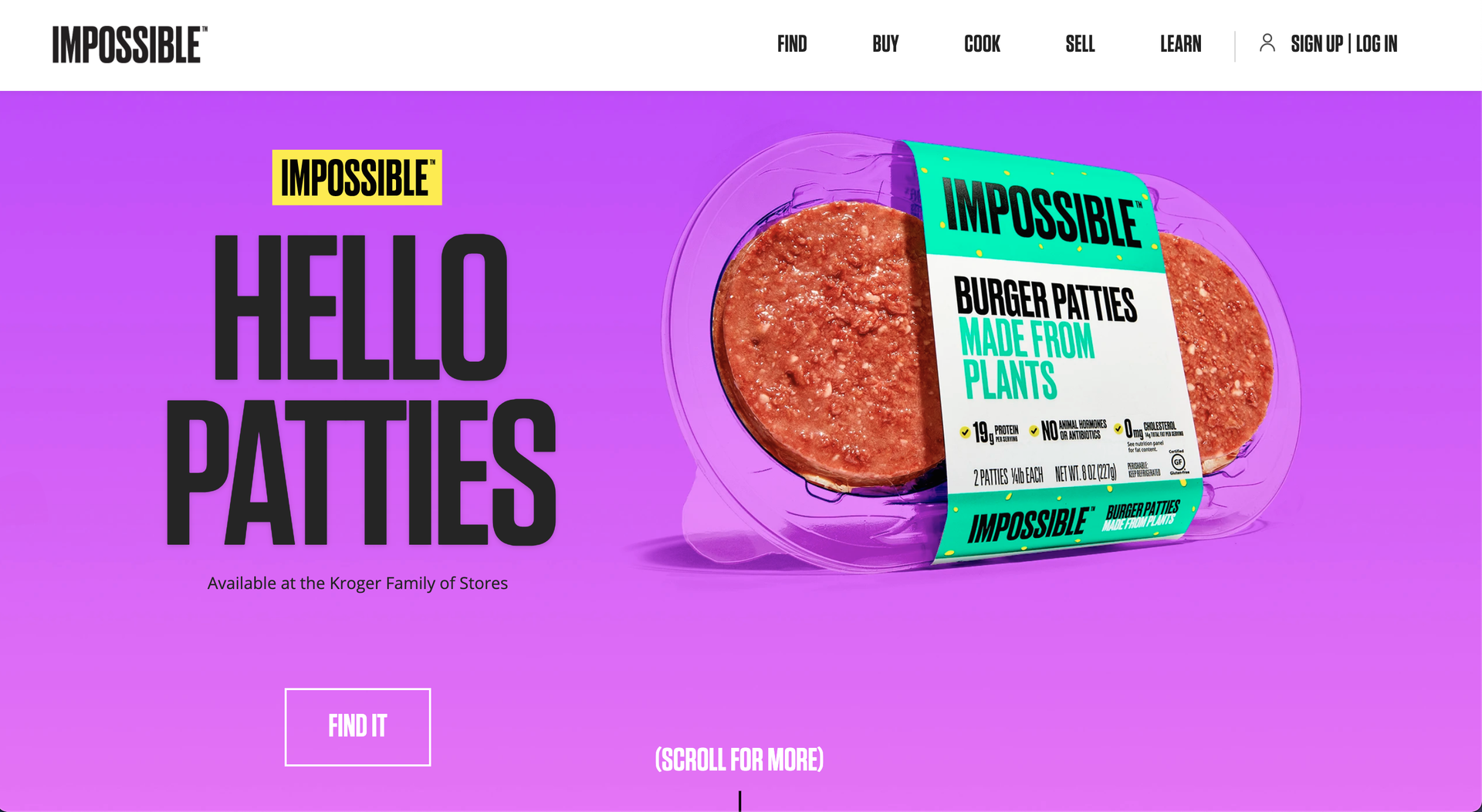 Impossible Meat's Shopify Website Homepage