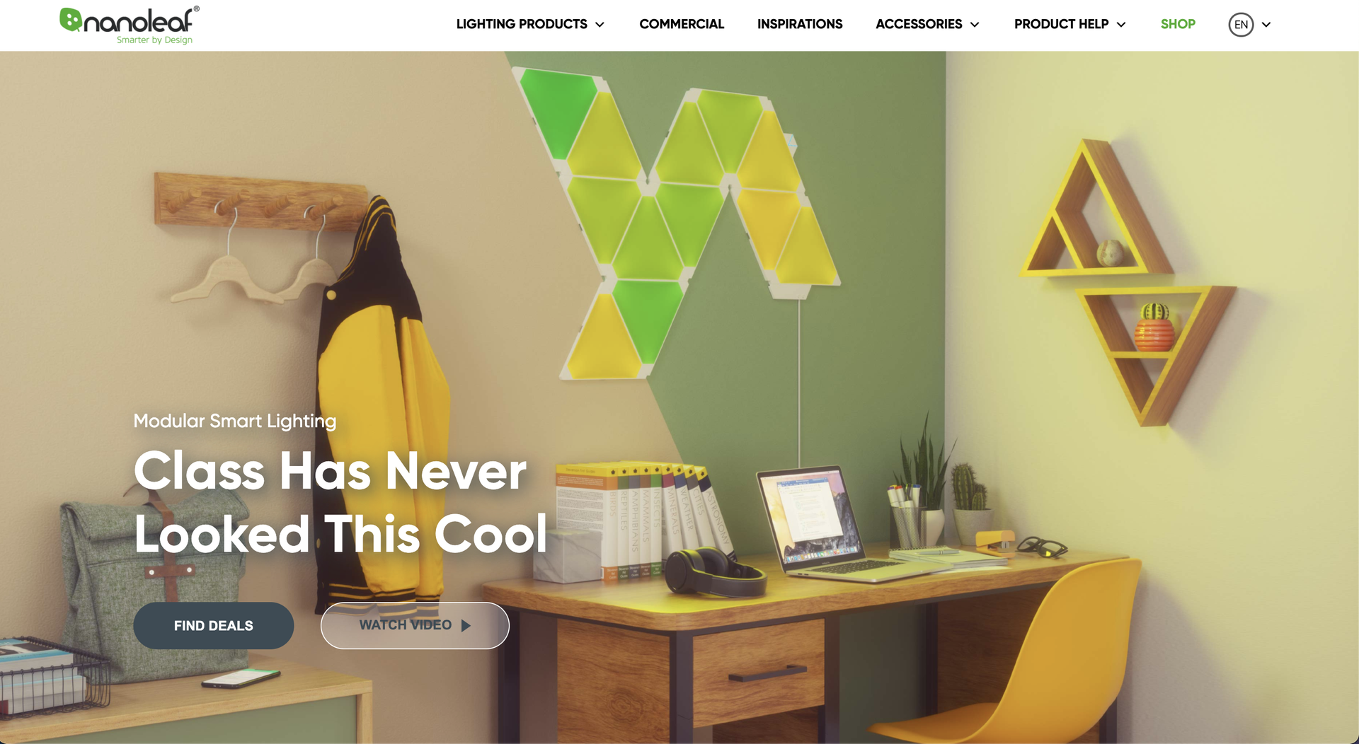 Nanoleaf's Shopify Website Homepage