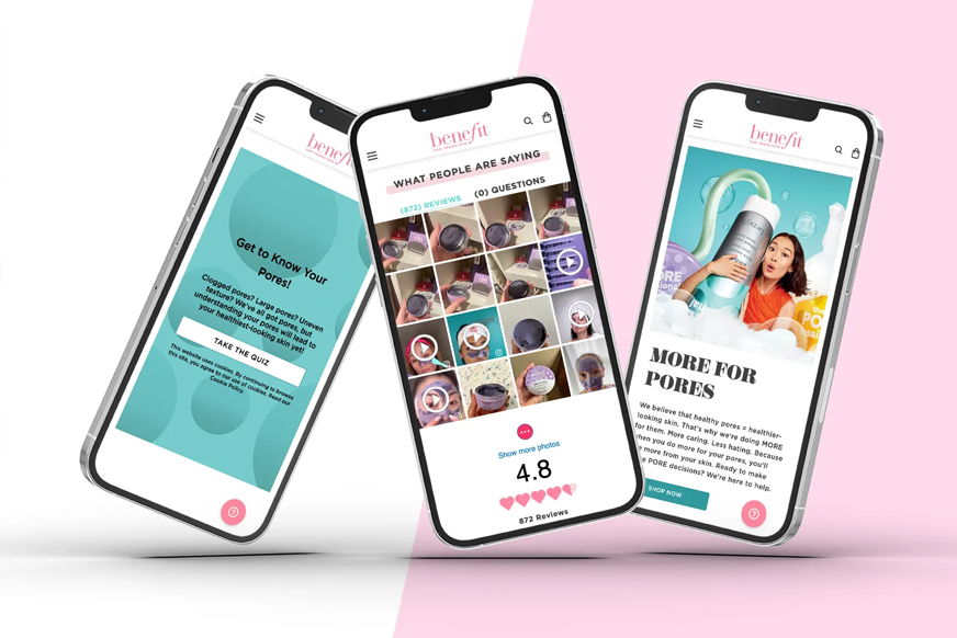 Benefit Pore Hub on mobile screens 