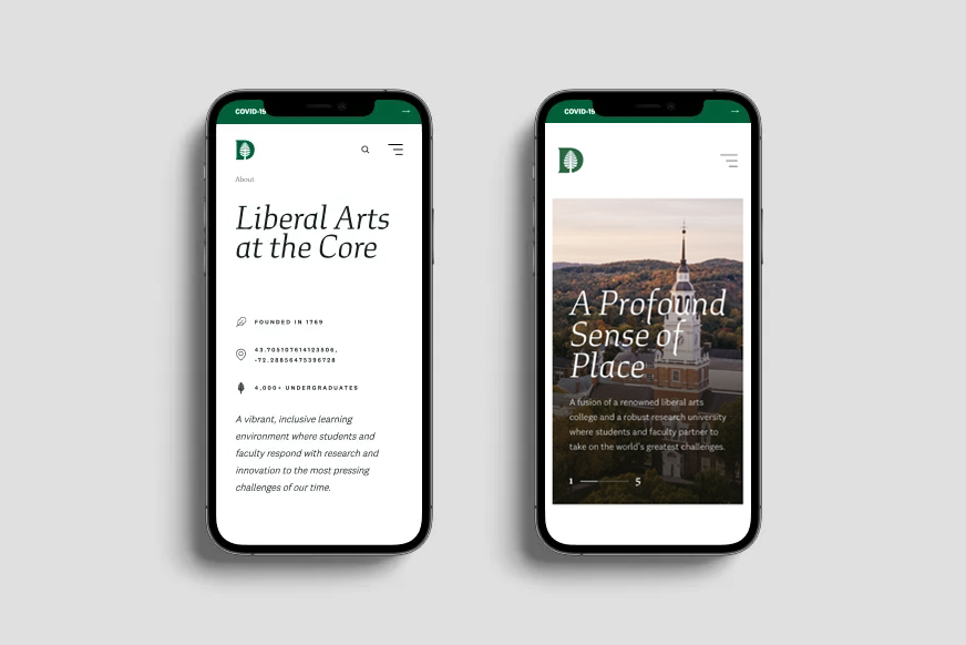 Dartmouth College Drupal redesign 