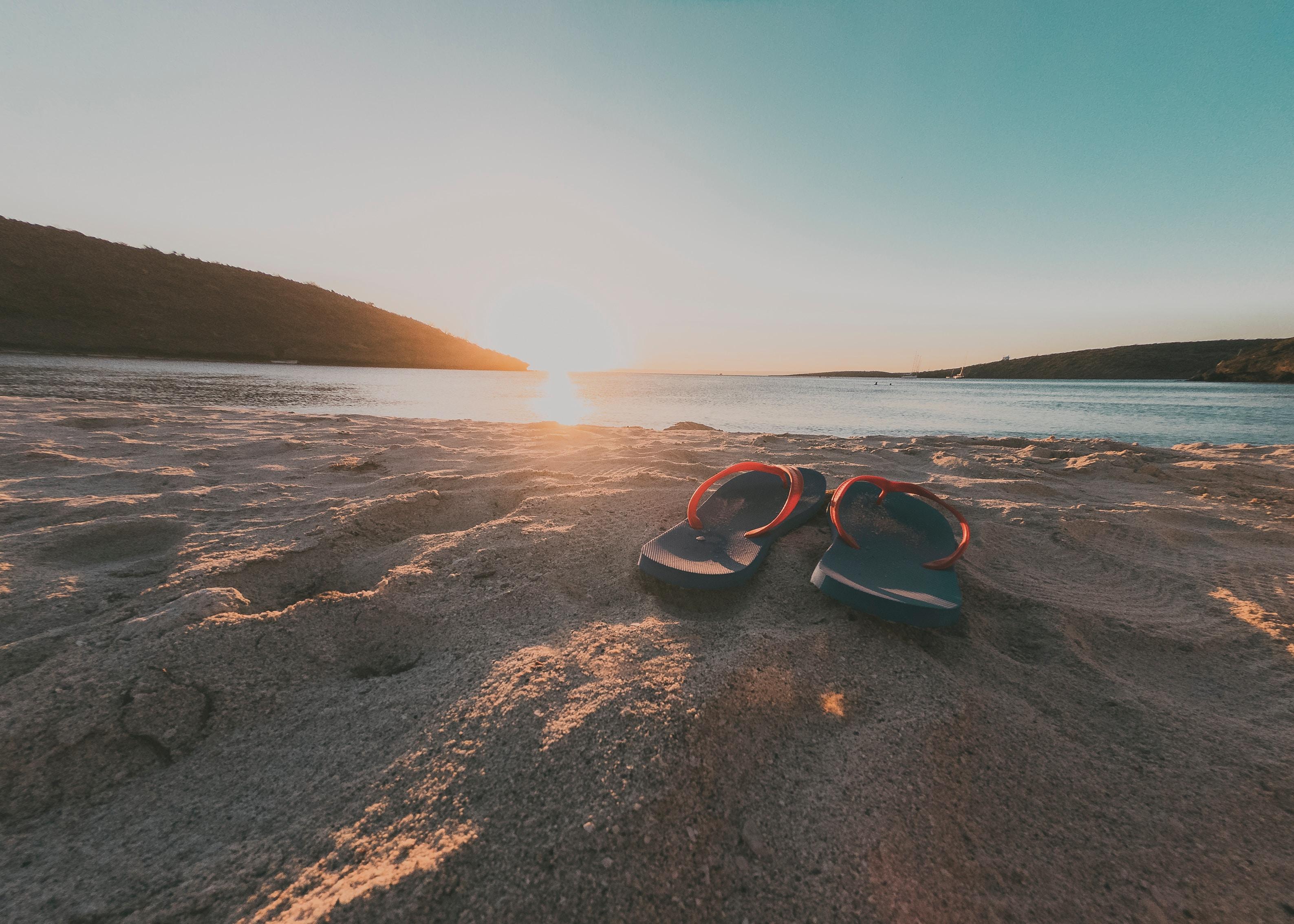 flip flops on the beach