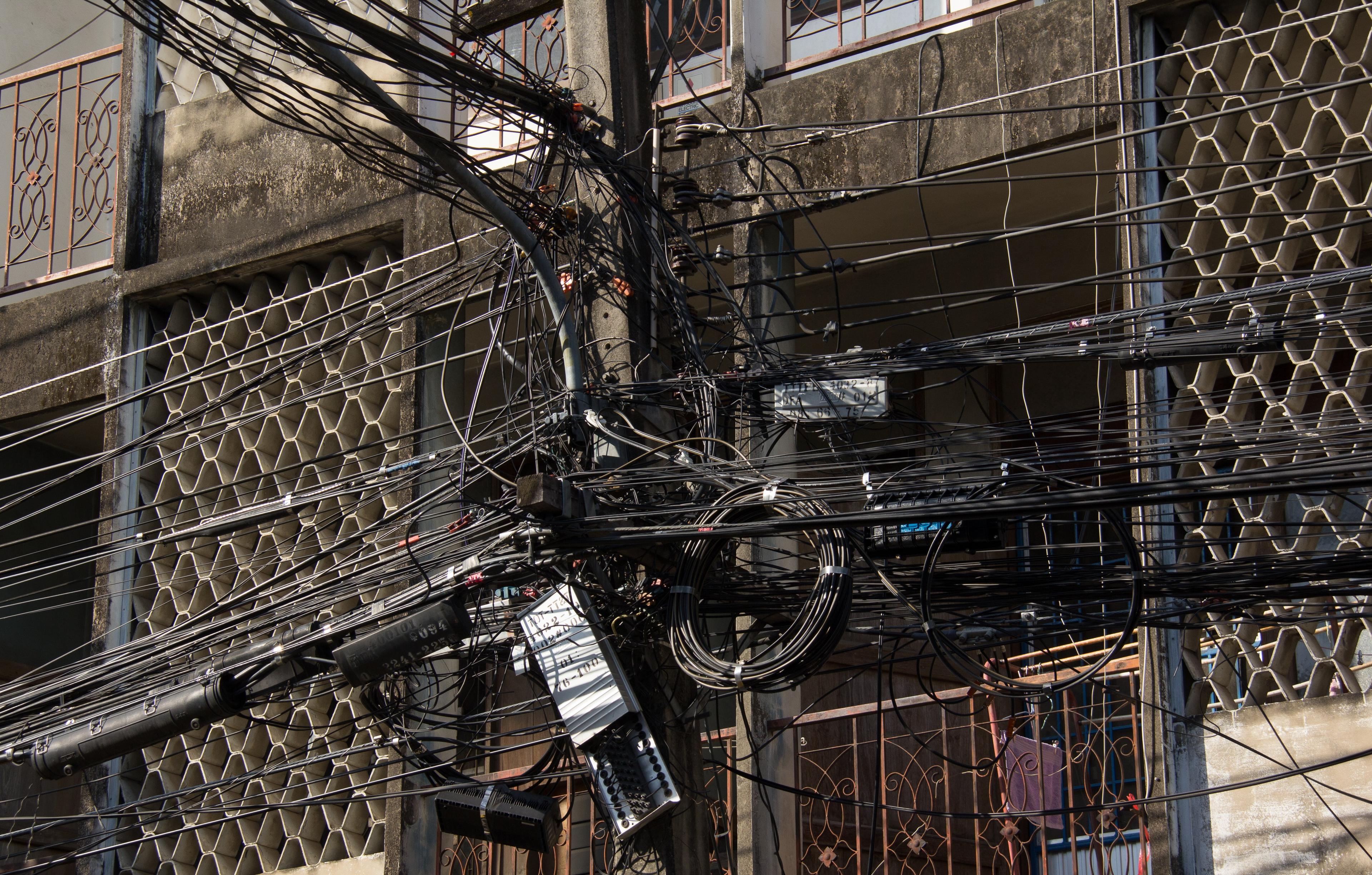 intersection of electrical cables