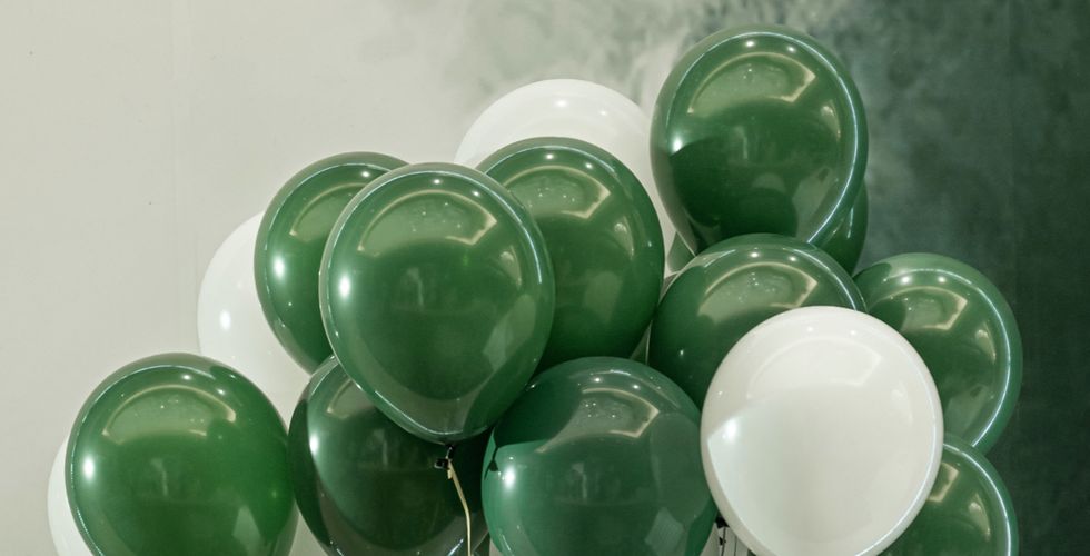 green balloons