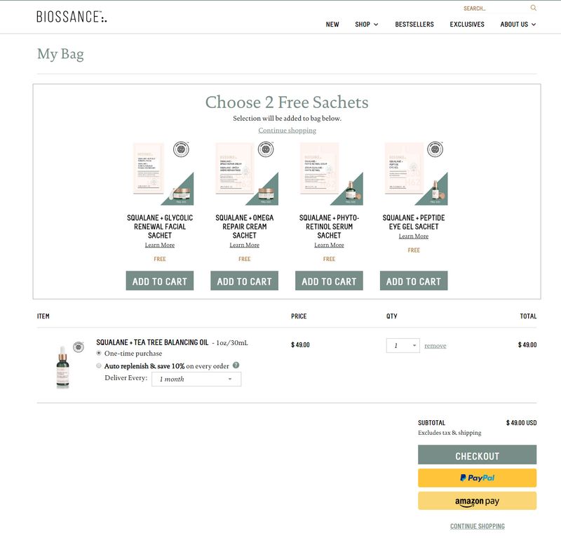 Biossance Custom Shopify checkout