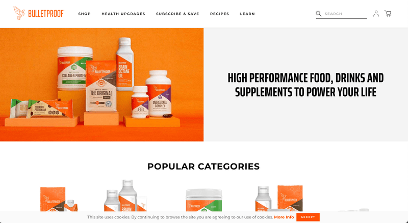 Bulletproof's Shopify Website Homepage