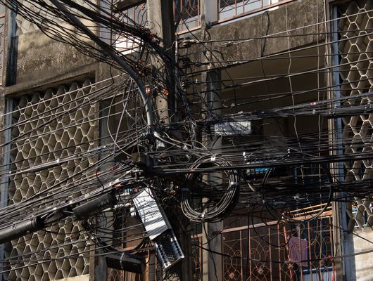 intersection of electrical cables