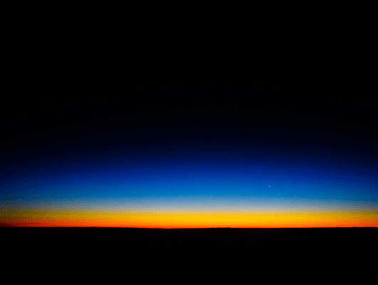 bright horizon at night 